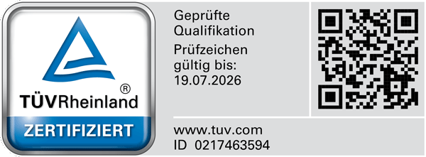 TÜV Rheinland Zertifikat